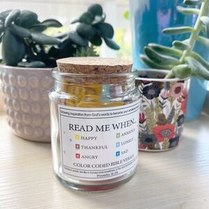 ‘Read me when’ jar - Bible verses for encouragement jar - one verse a day - new!
